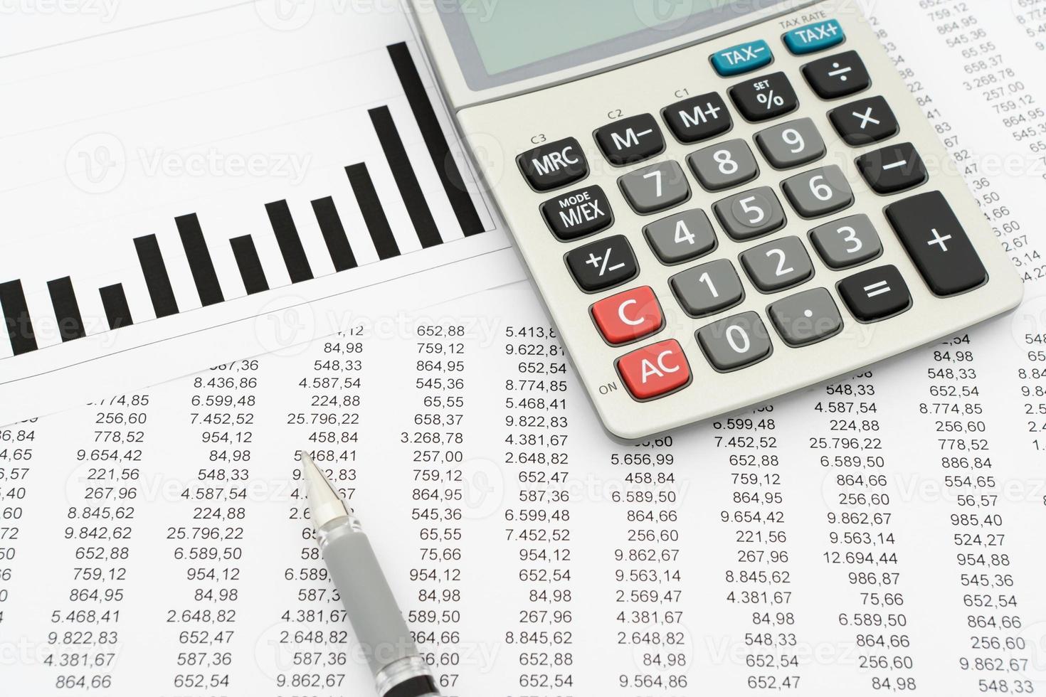 calculator-pen-documents-with-numbers-and-diagram-photo